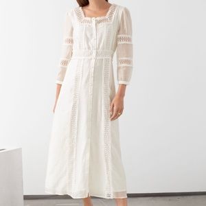 NWT & Other Stories white lace midi dress